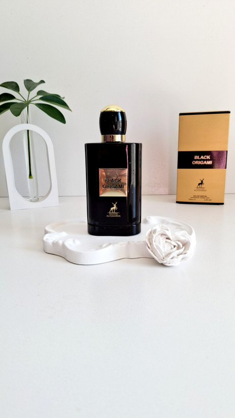 عطر بلک اوریگامی(black origami)الحمبرا نمونه شرکتی تام فورد بلک ارکید اورجینال