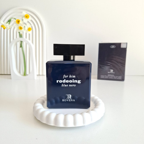 ادکلن مردانه شرکت روونا مدل رودینگ بلو نرو رایحه نارسیس رودریگرز بلو نویر حجم 100 میل
