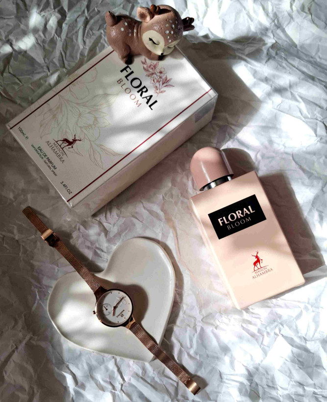 ادکلن زنانه شرکت الحمبرا مدل فلورال بلوم رایحه گوچی بلوم حجم 100 میل