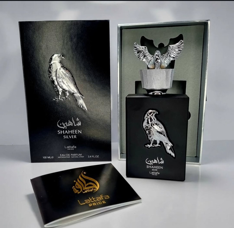 ادکلن مردانه زنانه شرکت لطافه مدل شاهین سیلور حجم 100 میل