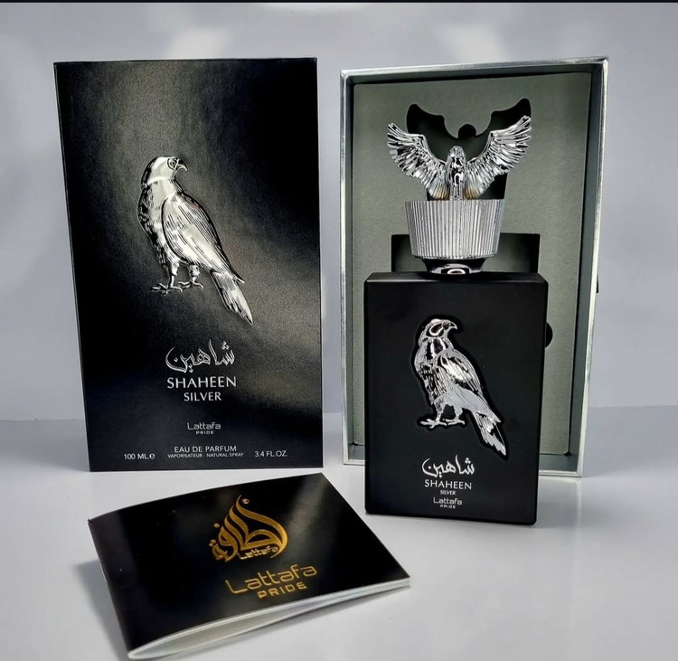 ادکلن مردانه زنانه شرکت لطافه مدل شاهین سیلور حجم 100 میل