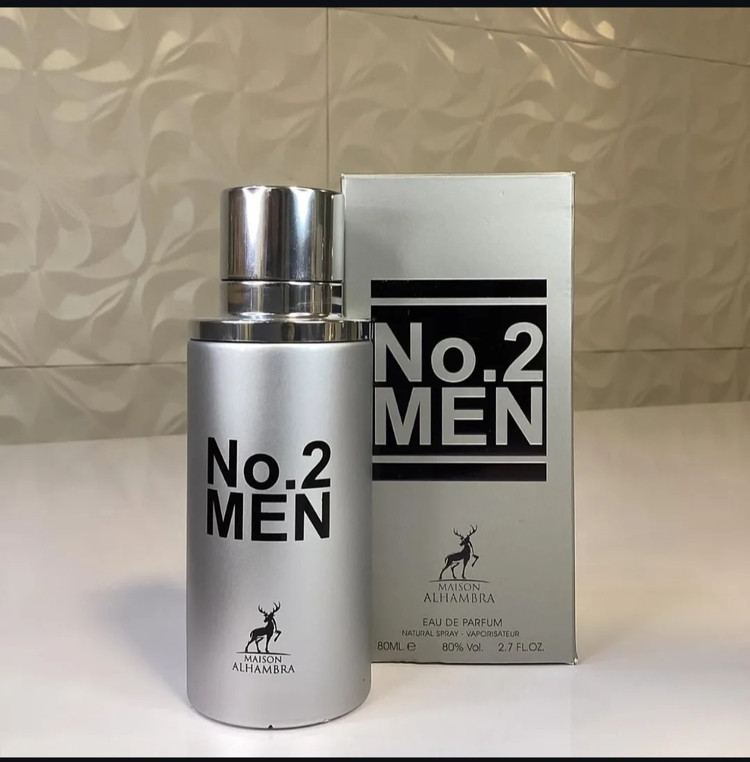 ادکلن مردانه شرکت الحمبرا مدل No.2 رایحه 212 نقره ای حجم 100 میل