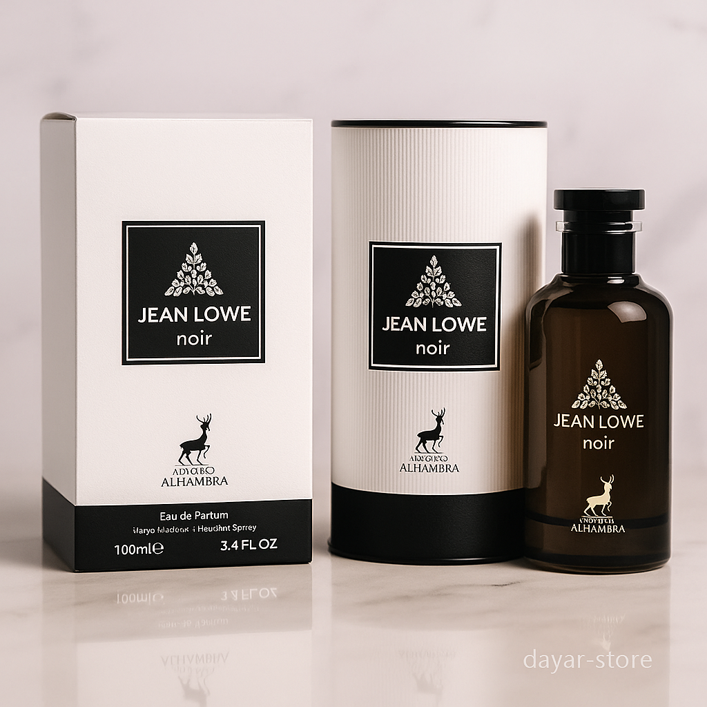 ادکلن شرکتی برند الحمبرا مدل jean lowe noir رایحه لویی ویتون امبرنومد حجم 100 میل