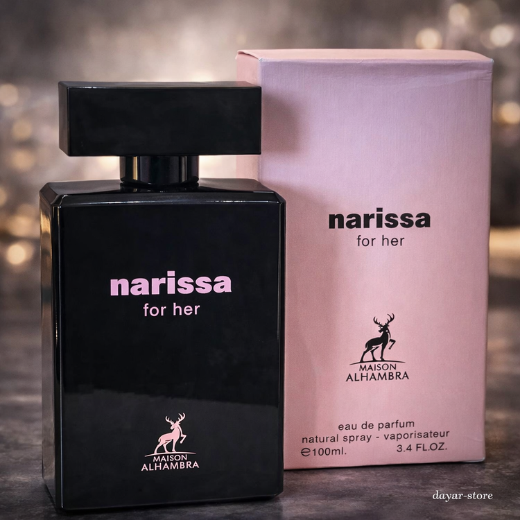 ادکلن زنانه شرکت الحمبرا مدل ناریسا فور هر رایحه نارسیس رودریگرز مشکی حجم 100 میل